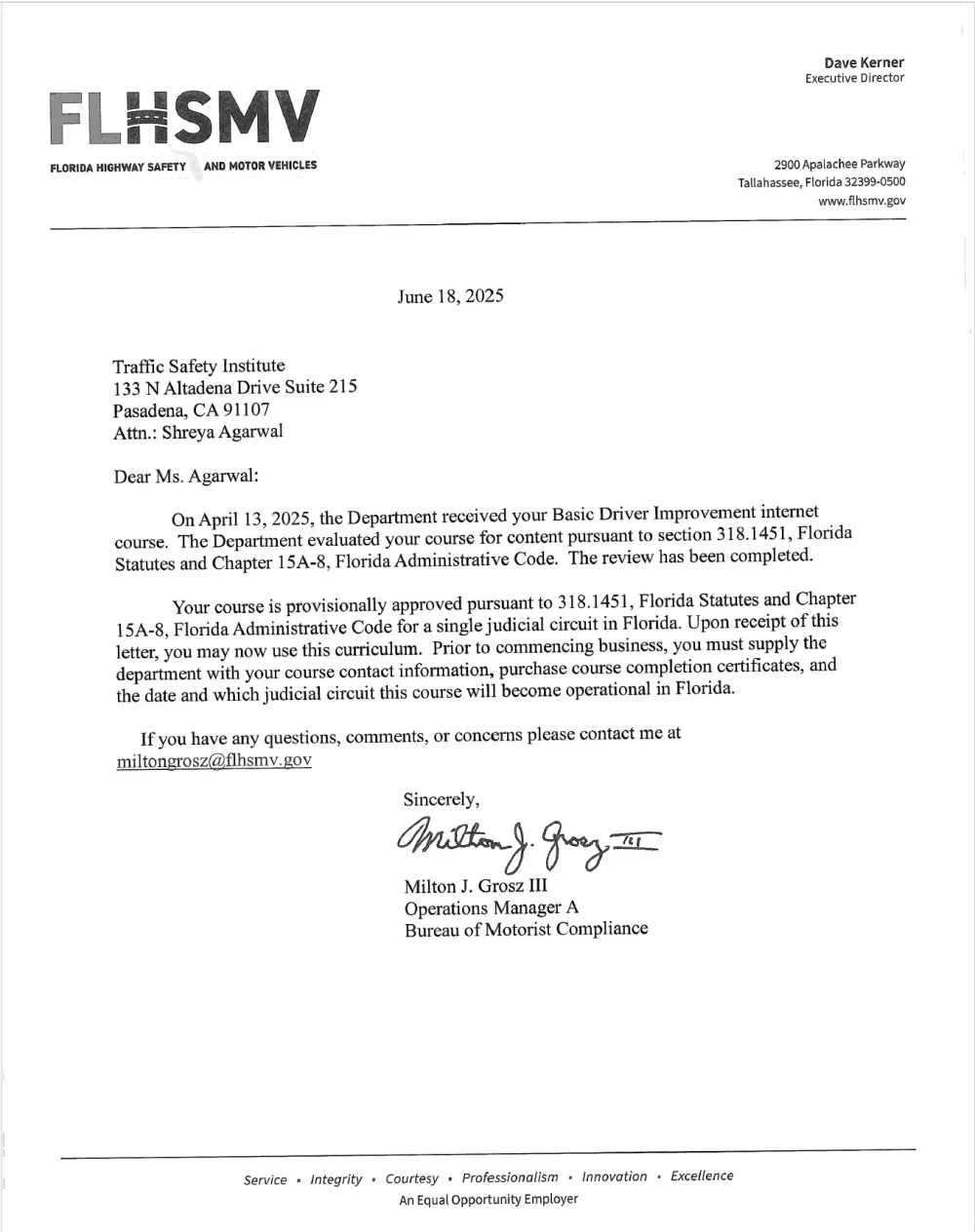 FLHSMV Approved Basic Driver Improvement — Traffic Safety Institute